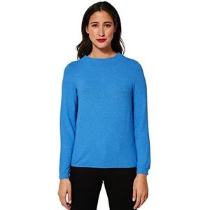 Street One Dames shirt met lange mouwen Lapis Blue Melange, 42, Lapis Blue Melange