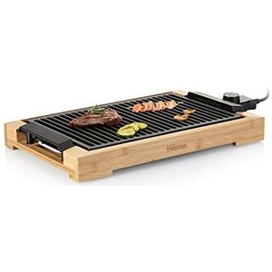 Tristar BP-2785 Elektrische grill en barbecue - Met elegante bamboe behuizing - 37 x 25 cm grilloppervlak