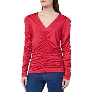 Only Onlsofie L/S V-hals Ruching Top Jrs T-shirt voor dames, Love Potion.