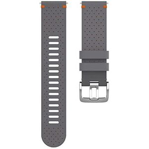 Polar Polsband 22 mm LTHR GRY/ORA wisselarmband voor volwassenen, uniseks, grijs/oranje, M/L
