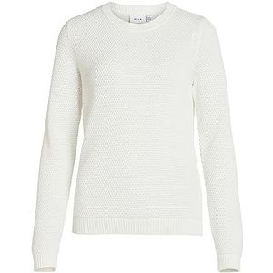 Vila Vidalo O-hals L/S Knit Top/Su - Noos Sweatshirt voor dames, Witte Alyssum