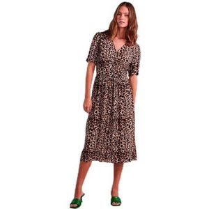 Pieces Robe mi-longue Pctala Ss Noos Bc pour femme, Indian Tan/Aop : léo, XS