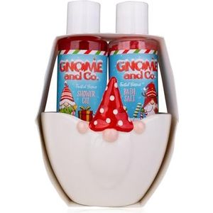 Accentra GNOME & CO Badset met keramische kom en douchegel 100 ml en badzout 110 g geur ijsbessen blauw/rood