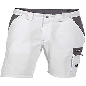 Dassy Monza werkbroek/riem/bermuda – shorts, Wit/Grijs