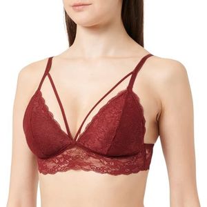 DeFacto Sportbeha voor dames, comfortabel, met push-up-effect, zonder beugel, elegant en ondersteunend, bordeaux, S, Bordeaux