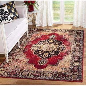 Safavieh Vintage Hamadan VTH219 tapijt, rechthoekig, gevlochten, Persiano-collectie, rood, meerkleurig, 122 x 183 cm