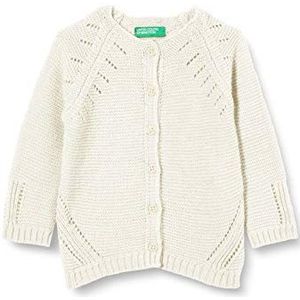 United Colors of Benetton Maglia Coreana M/L gebreid vest voor meisjes, wit 600, 82, wit 600