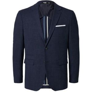 Selected Heren blazer van linnenmix, marineblauw, 50, Navy Blauw