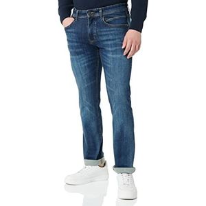 Camel Active 5-pocket Houston jeans, recht, blauw (Mid Blue Used 41), 42 W/30 L heren, donkerblauw (donkerblauw 42)