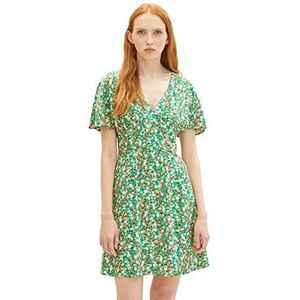 TOM TAILOR Denim 1036825 zomerjurk met bloemen voor dames (1 stuk), 31953 - Groene bloemenprint