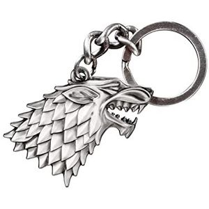 Close Up Game of Thrones sleutelhanger met sterke wapen, Zilverkleurig.