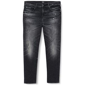 7 For All Mankind Tapered heren slim jeans, zwart, 34W/34L EU, zwart, 34W/34L, zwart.