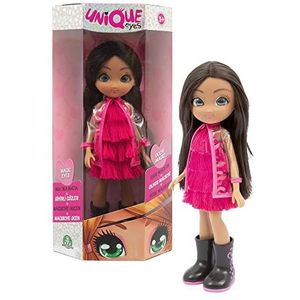 Unique Eyes - Victoria Fashion Doll, lang en bruin haar om te stylen, gekleed in coole stijl en ogen die je volgen, voor meisjes en jongens vanaf 3 jaar, 4 verschillende modellen,