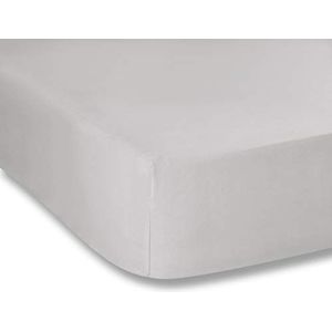 Plain Dyed Cotton Percal Grey 200TC Fitted Sheet 120 x 200 cm