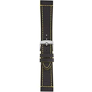 Morellato Sport Tricking unisex armband van echt leer in rubberlook A01X4910B44, zwart., 20mm, armband