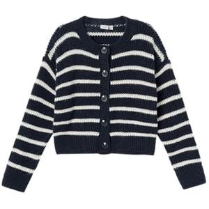 NAME IT Nkfveronja Ls Boxy Knit Card Cardigan voor meisjes, Dark Sapphire