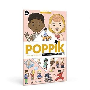 Poppik Discovery DIS011 Stickers voor kinderen vanaf 4 jaar, grappige educatieve posterset, meerkleurig, eenheidsmaat
