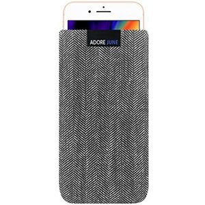 Adore June Apple iPhone 8 hoes business Chevron stof grijs zwart accessoires met display reinigingseffect Made in Europe