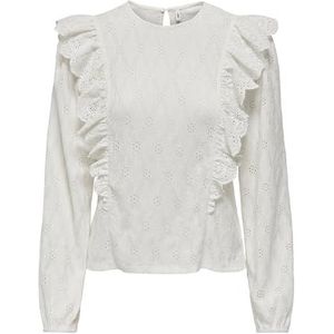 ONLY Onlgrace L/S O-Neck Top Box JRS Chemisier pour femme, Cloud Dancer, XS