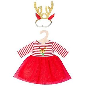 Heless Babypoppenkleding Kerstjurk 28-35 Cm Rood 2-delig