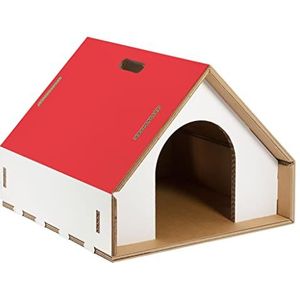 Milieuvriendelijk hondenbed met rood dak