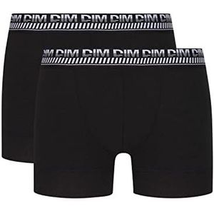 DIM Boxershorts Stay and Fit 3D Flex Katoen voor heren, 2 stuks, zwart.