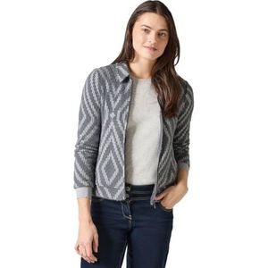 Cecil B322264 Damesvest van verengaren met print, Platinum Grey Mel.