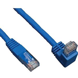 Tripp Lite Cat6 Gig UTP-kabel, rechthoek, RJ45 naar beneden gebogen, M-stekker op RJ45 m, blauw, 1,52 m (N204-005-BL-DN)