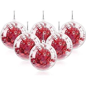 Uten 20 stuks transparante kerstballen om zelf te vullen, transparante kerstballen voor binnen en buiten, festival, feestdecoraties (80 mm)