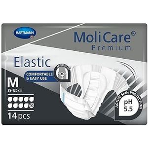MoliCare Premium Elastic Slip : pour incontinence très sévère pour femmes et hommes ; 10 gouttes, taille L, (tour de taille 115-145 cm), 14 pièces