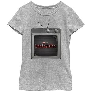 Marvel T-shirt met korte mouwen voor meisjes, klassieke snit, grijs gemêleerd, XS, grijs.