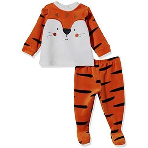 Chicco Completino Maglietta e Pantaloni in ciniglia Pijama, Arancione, 56 cm, uniseks baby, Oranje