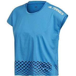 adidas W Agr Alla Crop T-shirt voor dames, blauw (Azuchi)