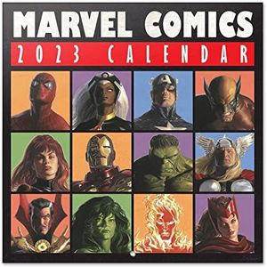 Grupo Erik CP23012 - Wandkalender 2023 Marvel Comics - 12 maanden, 30 x 60 cm, incl. 1 poster inbegrepen, officieel gelicentieerd en FSC-gecertificeerd, maandkalender in het Frans januari tot december