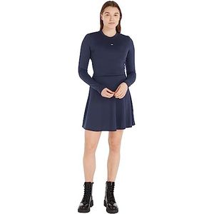 Tommy Jeans Tjw Ls Nauwsluitende en uitlopende jurk Slanke en uitlopende jurken voor dames, Twilight Navy