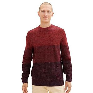 TOM TAILOR 1038212 heren sweater, 32795 - Red Multi Structure Design