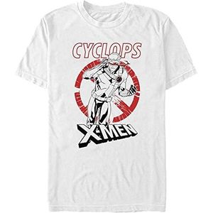 Marvel Cyclops T-shirt met korte mouwen voor heren, rood wit, zwart organisch, wit, M, Weiss