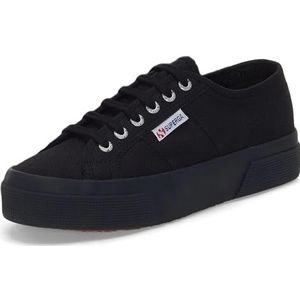 SUPERGA 2740 platform, plat, Oxford, uniseks, Zwart