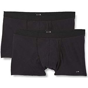 LVB Set van 2 boxershorts voor heren (Pacco Da 2), zwart en zwart