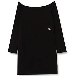 Calvin Klein Dames Bardot Plus nauwsluitende jurk, Ck Black, 4XL, Ck Black