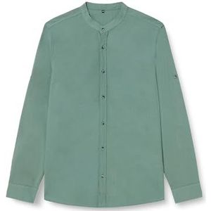 TRENDYOL T-shirt basique pour homme - Coupe ajustée - Boutonnière - Tissu tissé, vert foncé, XL