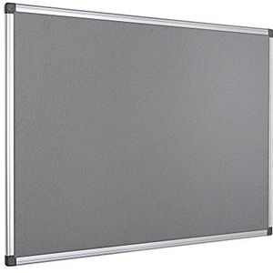 Bi-Office Maya-viltbord met aluminium frame, prikbord met glad viltoppervlak, grijs, 120 x 90 cm