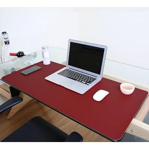 EURHOWING Bureauonderlegger, waterdicht, bureauonderlegger voor laptop, bureauonderlegger van PU-leer, bureauonderlegger met dubbel gebruik (rood, 120 x 60 cm)