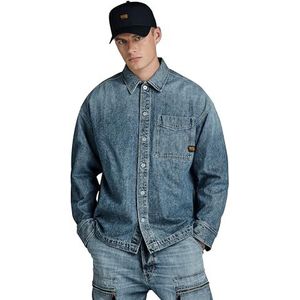 G-STAR RAW Boxy Fit Overshirts voor heren, Blauw (Faded Monsoon D23007-D499-G564)