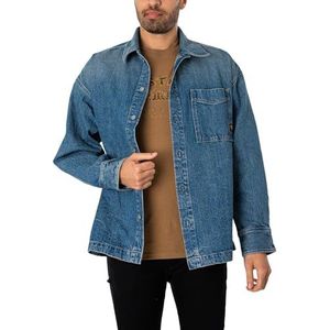 G-STAR RAW Boxy Fit Overshirts voor heren, Blauw (Faded Monsoon D23007-D499-G564)
