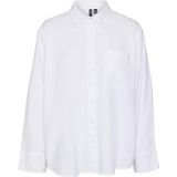VERO MODA Vmida Oxford Shirt Wvn Ga Noos T-shirt met lange mouwen voor dames, Wit-2, XXL