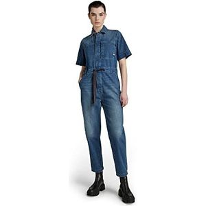 G-STAR RAW Army Jumpsuit SS dames overall, blauw (antiek faded space blue C970-D342), M, Blauw (antiek gevatte Space Blue C970-D342)