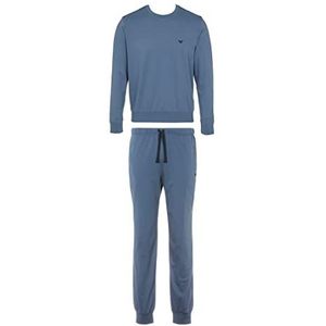 Emporio Armani Interlock pyjama set met sweater en trekkoord voor heren, grijs, S, grijs.