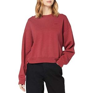 Levi's Diana Crew Sweatshirt voor dames, Biking Red Tight Loops Kleding Dye Biking Rood