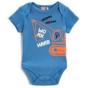Koton Bedrukte korte mouwen bodysuit katoen onderhemd baby jongen, blauw (651)